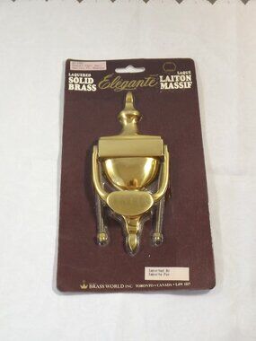 Elegante Solid Brass Door Knocker - Polished Gold Finish